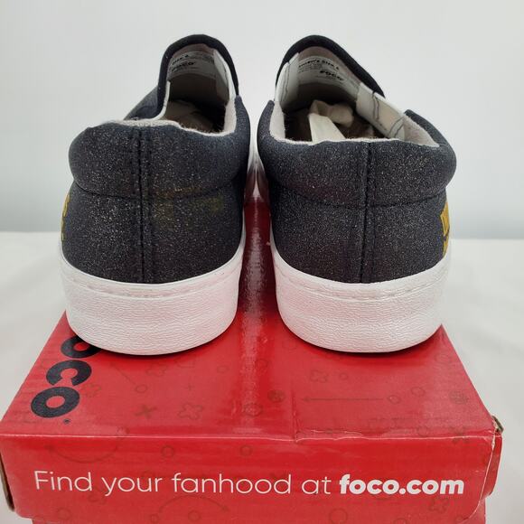 Foco Size 6 Indy Motor Speedway Wing Wheel Flag Glitter Canvas Slip On Shoes New - Picture 6 of 11